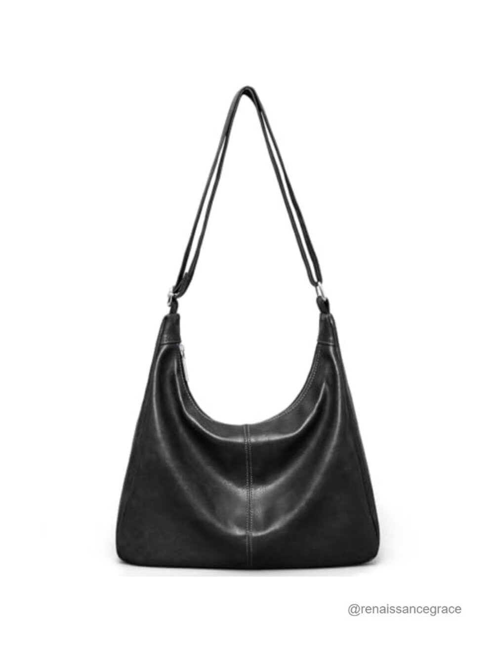 Vegan Leather Slouchy Hobo Bag for Women with Adjustable Shoulder Strap